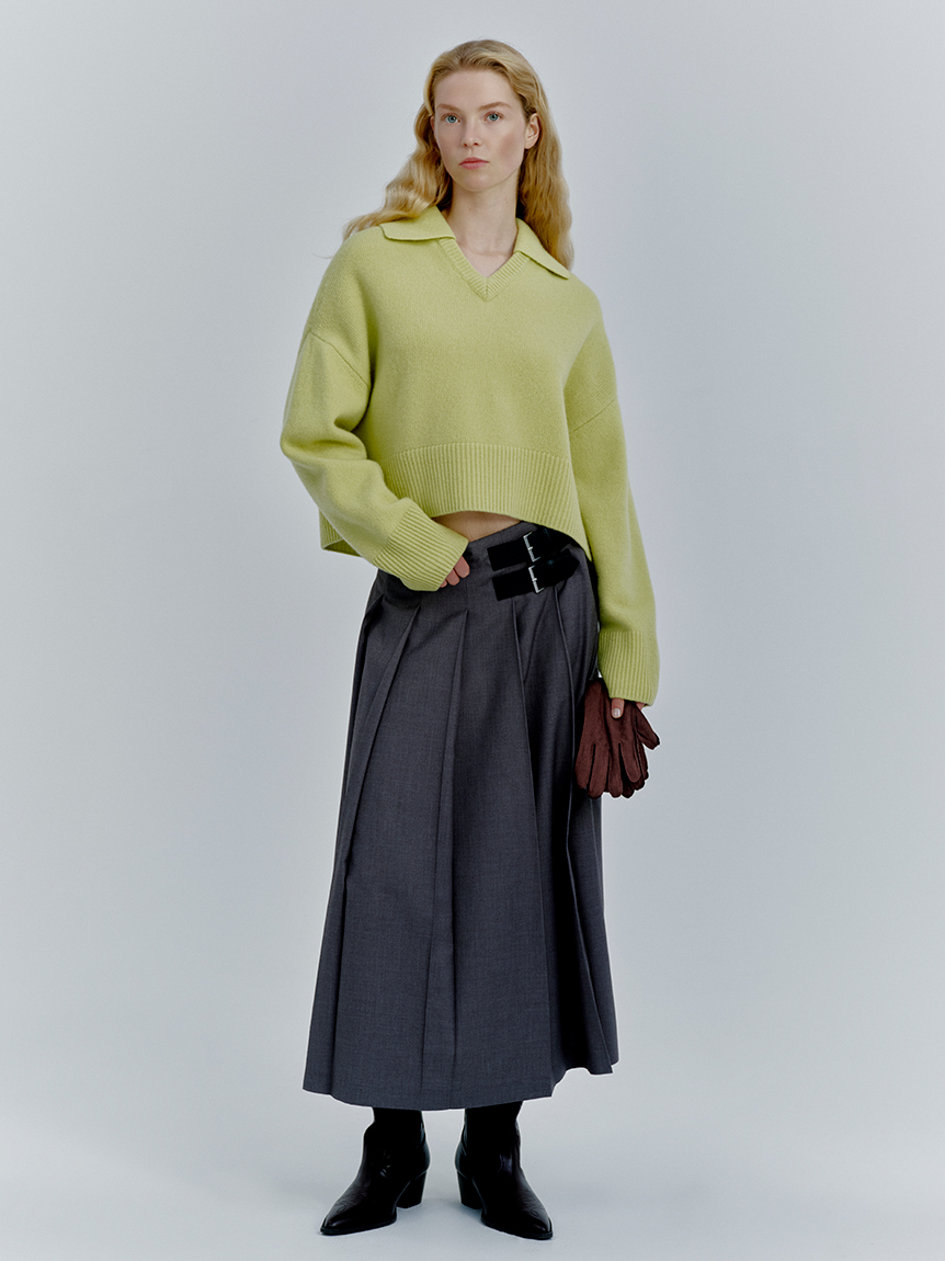 バックル付きOneWAYプリーツスカート(ロングスカート)｜スカート｜Mila