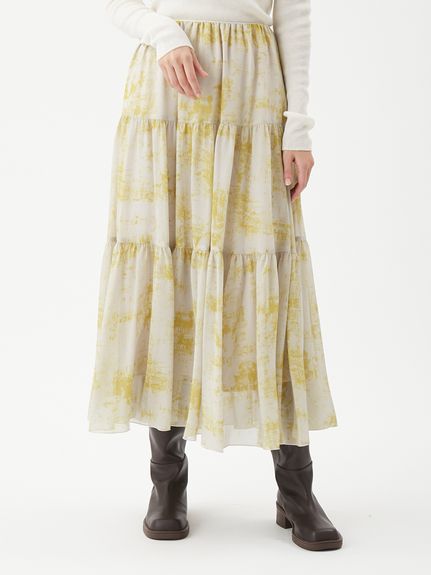 ティアードアンティークプリントスカート
