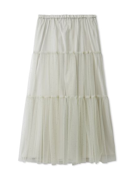 【完売品】mila owen ティアードチュールラインストーンスカート ティアードチュールラインストーンスカート｜ミラオーウェンの通販