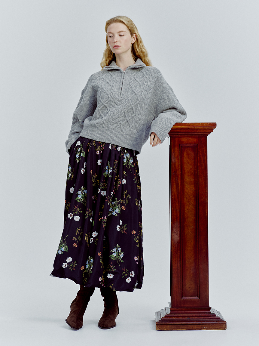 ボタニカルプリントバルーンスカート(ロングスカート)｜スカート｜Mila