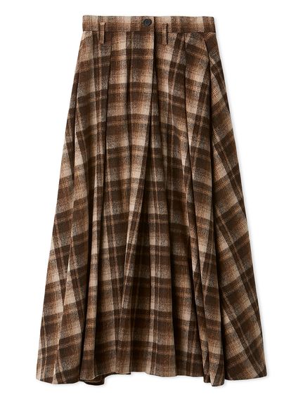 シャギーチェックタックマキシスカート