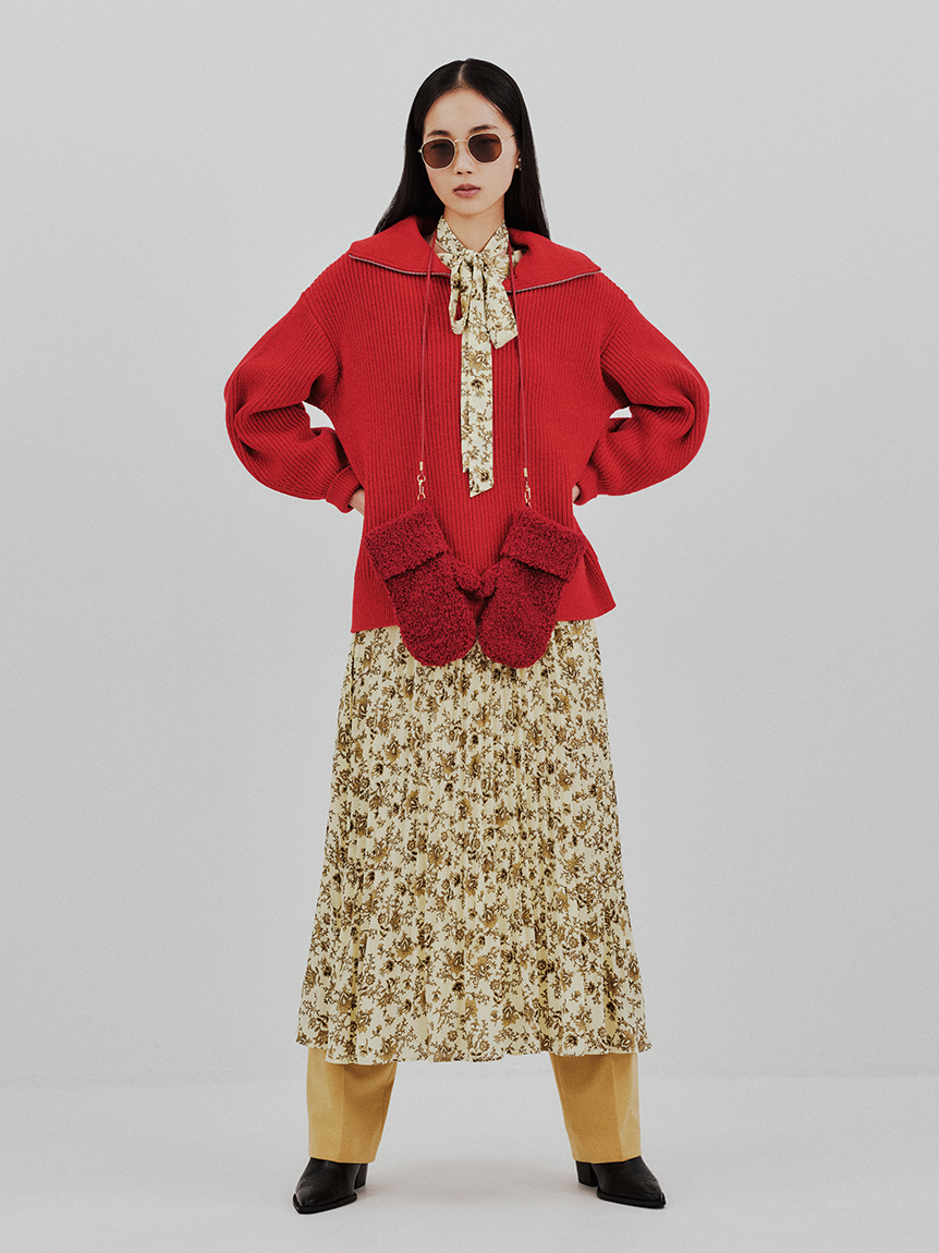 フラワープリントプリーツスカート(ロングスカート)｜スカート｜Mila