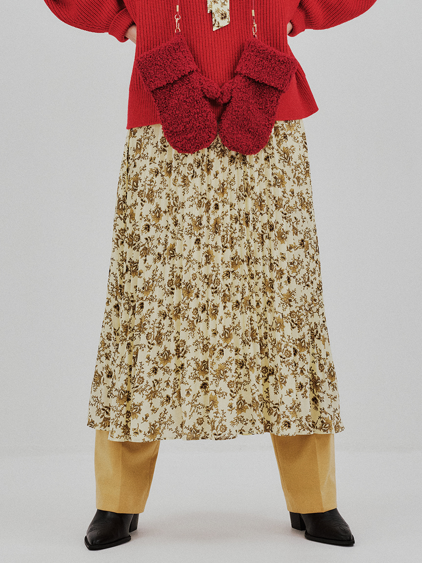フラワープリントプリーツスカート(ロングスカート)｜スカート｜Mila