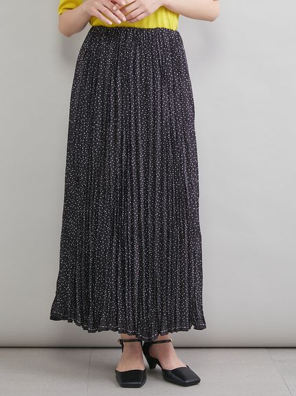 ドットプリントワッシャープリーツスカート