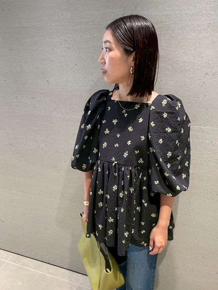 バックリボンバルーンスリーブチュニック(ブラウス)｜トップス｜Mila