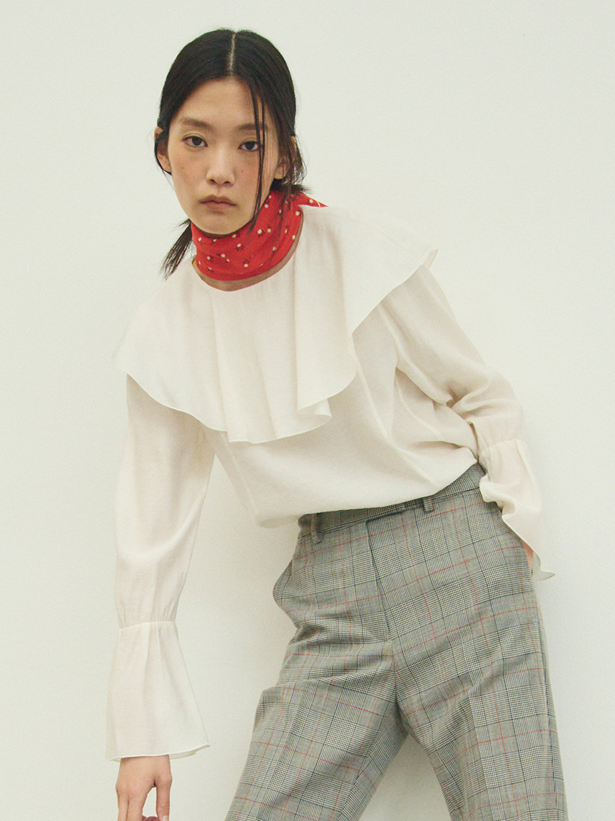 ラッフルカラーシアーブラウス(ブラウス)｜トップス｜Mila Owen（ミラ