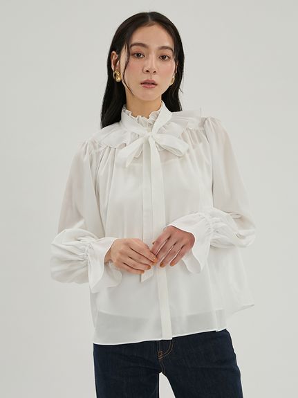 ベーシックボウタイブラウス