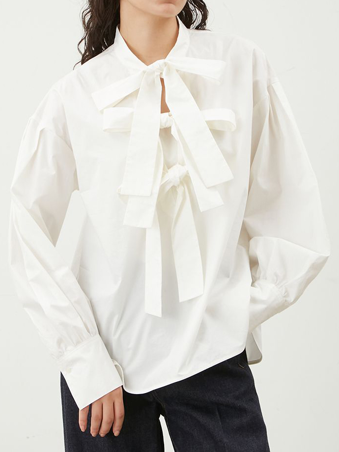 スキッパーリボンブラウス(Tシャツ・カットソー)｜トップス｜Mila Owen