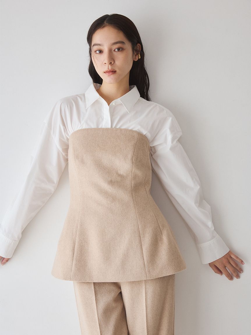 後ゴムペプラムフランネルビスチェ(キャミソール)｜トップス｜Mila