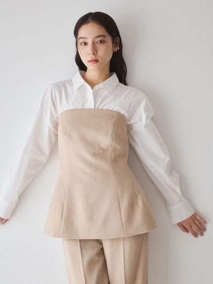 後ゴムペプラムフランネルビスチェ(キャミソール)｜トップス｜Mila