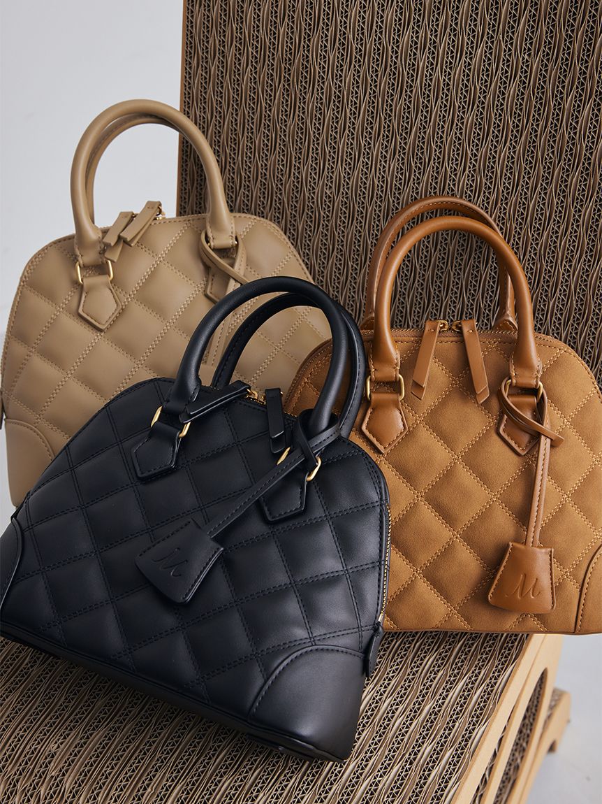 キルティングボストンバッグ