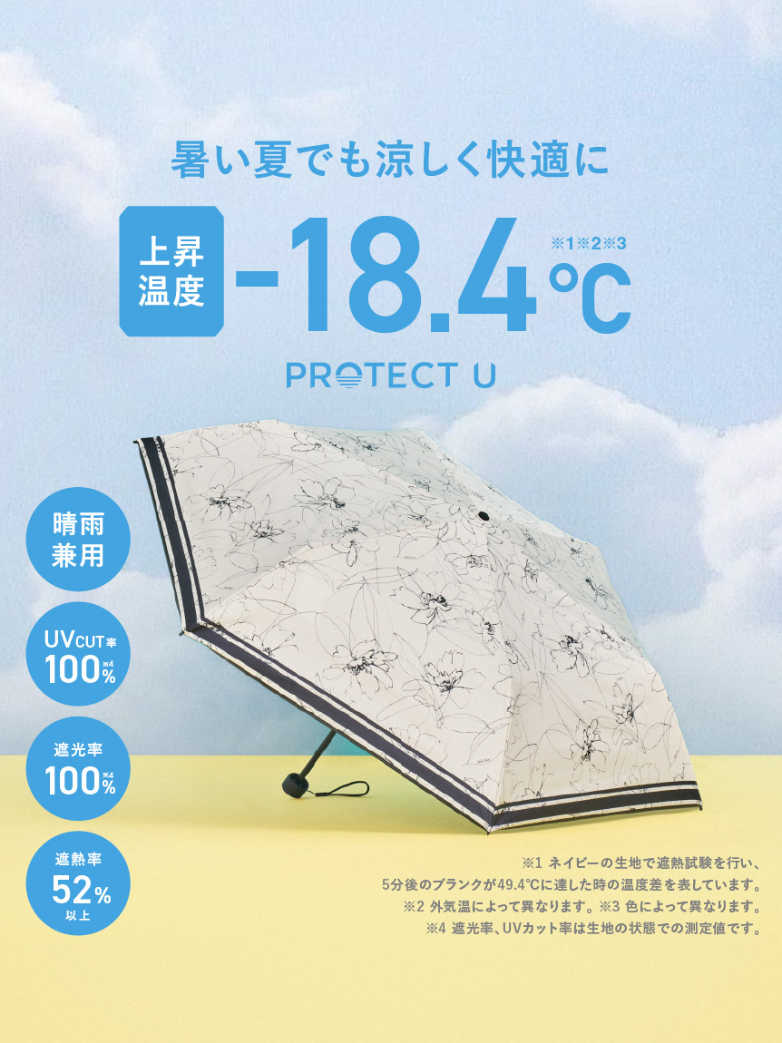 【Mila Owen×PROTECT U】晴雨兼用折り畳み日傘