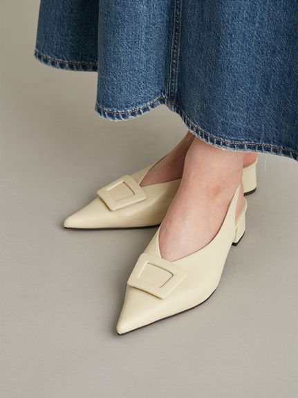 バックル付きスリングパンプス