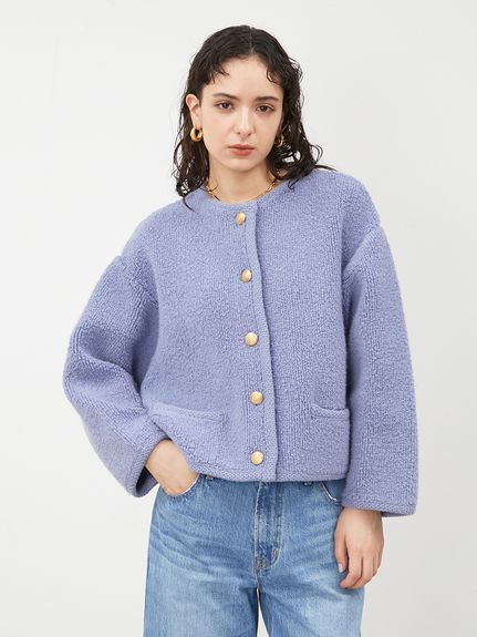 【最終値引き】Mila Owen  パイル編みショート丈金釦ニットジャケット