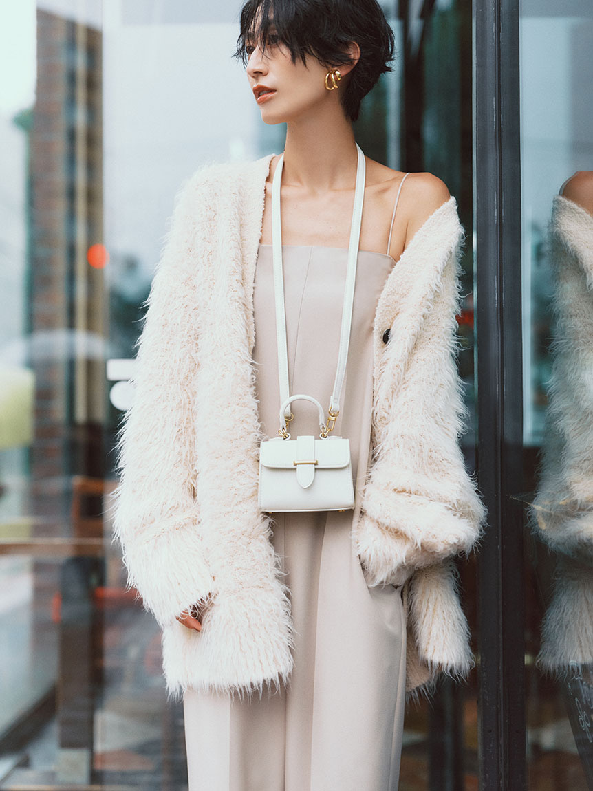 オーバーサイズカールシャギーカーディガン(カーディガン)｜トップス  