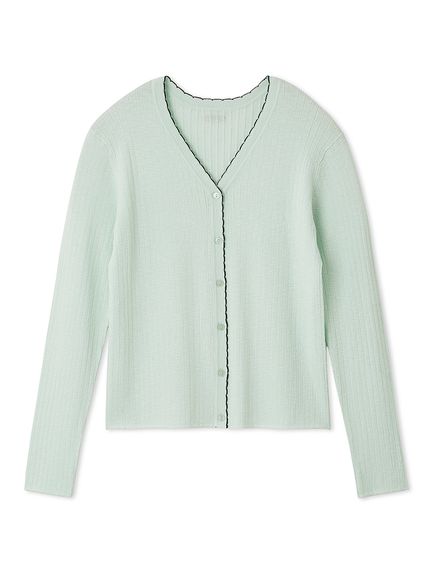 セットアップ対応】スカラップデザインシアーアンサンブルカーディガン