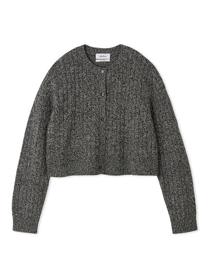 セットアップ対応】カシミヤタッチケーブルニットカーディガン