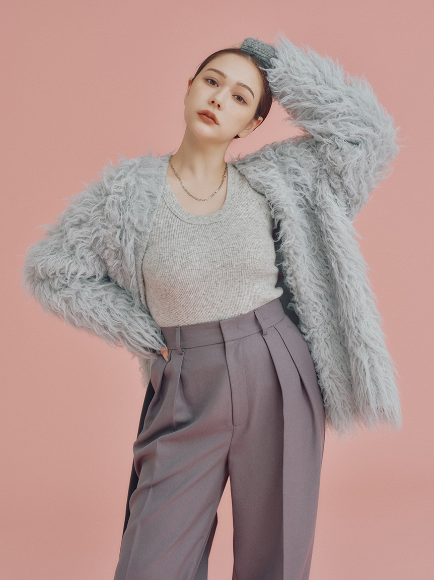 スコッチ釦シャギーニットカーディガン(カーディガン)｜トップス｜Mila