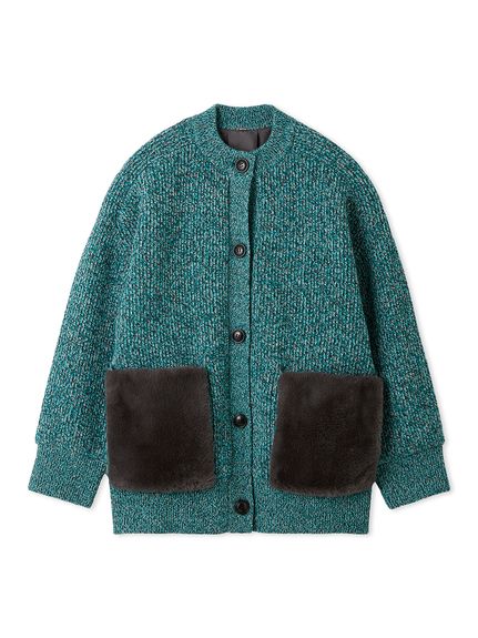 美品　バンヤードストーム　MIXジャガードカーディガン　Mila Owen Mila Owen]シアーアンサンブルフラワーアップリケカーディガン