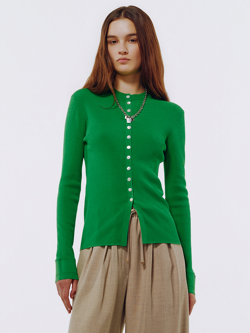 UVケアシアーリブニットカーディガン