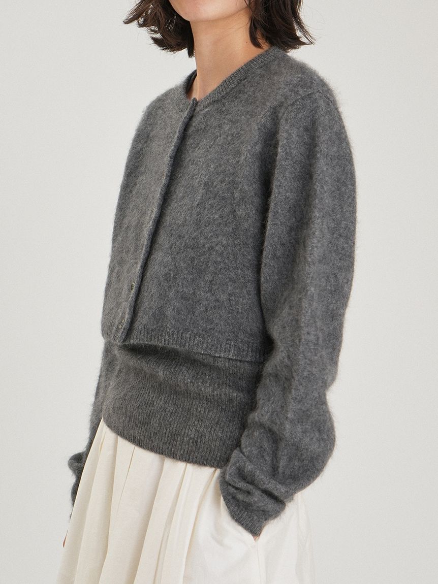 wool100％ミンクタッチ短丈カーディガン(カーディガン・ボレロ