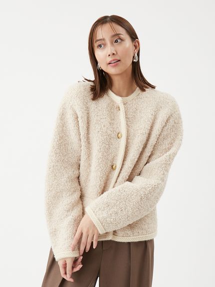 ミラオーウェン ツイードジャケット 0サイズ ピンクベージュ 新品☆ミラオーウェン ツイードジャケット Mサイズ 0サイズ