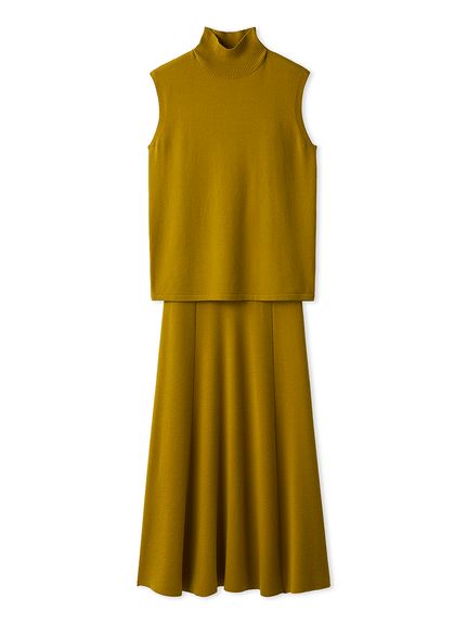 セットアイテム】ハイネックノースリニットナロースカートSET