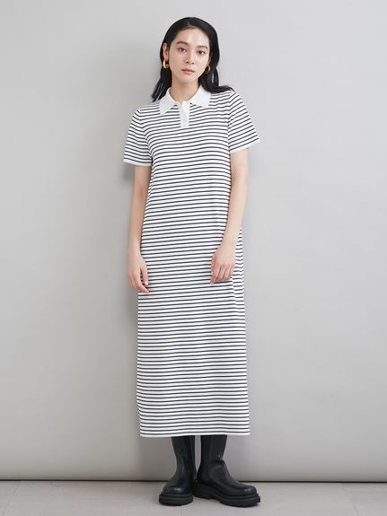  ポロワンピース 23区（大きいサイズ） 【SLOW/一部店舗限定】ファンクショナル ポロ
