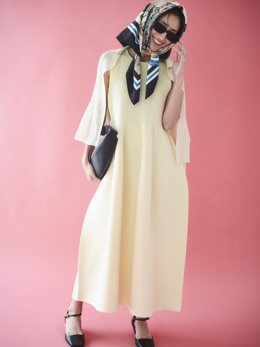 アンサンブルノースリホールガーメントワンピース