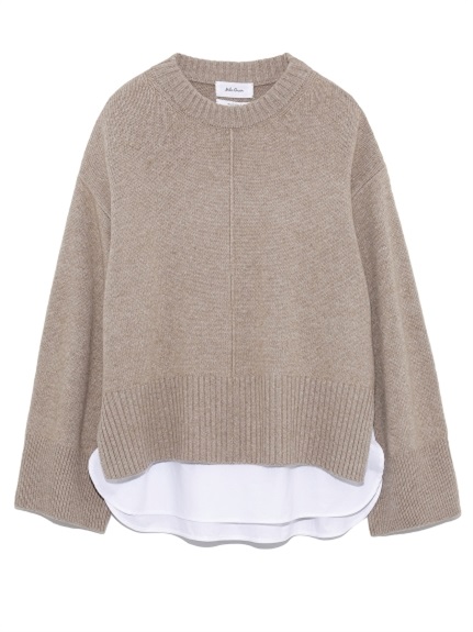 シャツドッキングデザインニット ニット トップス Mila Owen ミラ