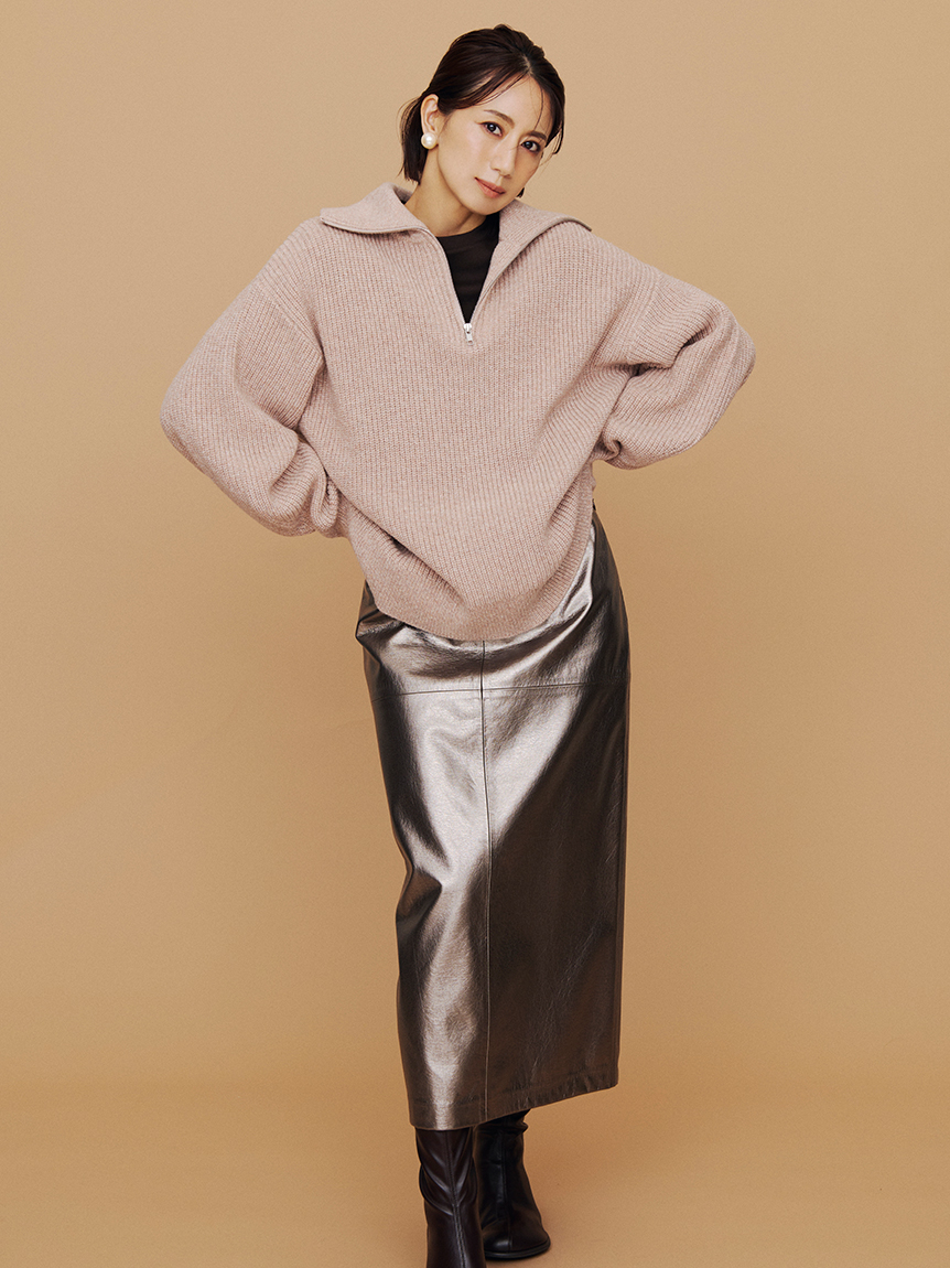 衿付スキッパーニットプルオーバー(ニット)｜トップス｜Mila Owen  