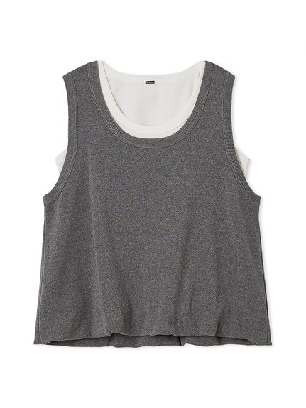 【セットアップ対応】テレコタンクドッキングバルーンニットプルオーバー(GRY-0)