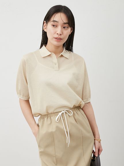 人気が高い ウォッシャブル】シアーポロニット(ニット)｜トップス｜Mila トップス