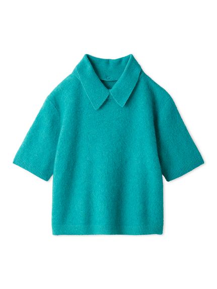 ポロ衿クロップド丈モヘアニットトップス(ニット)｜トップス｜Mila