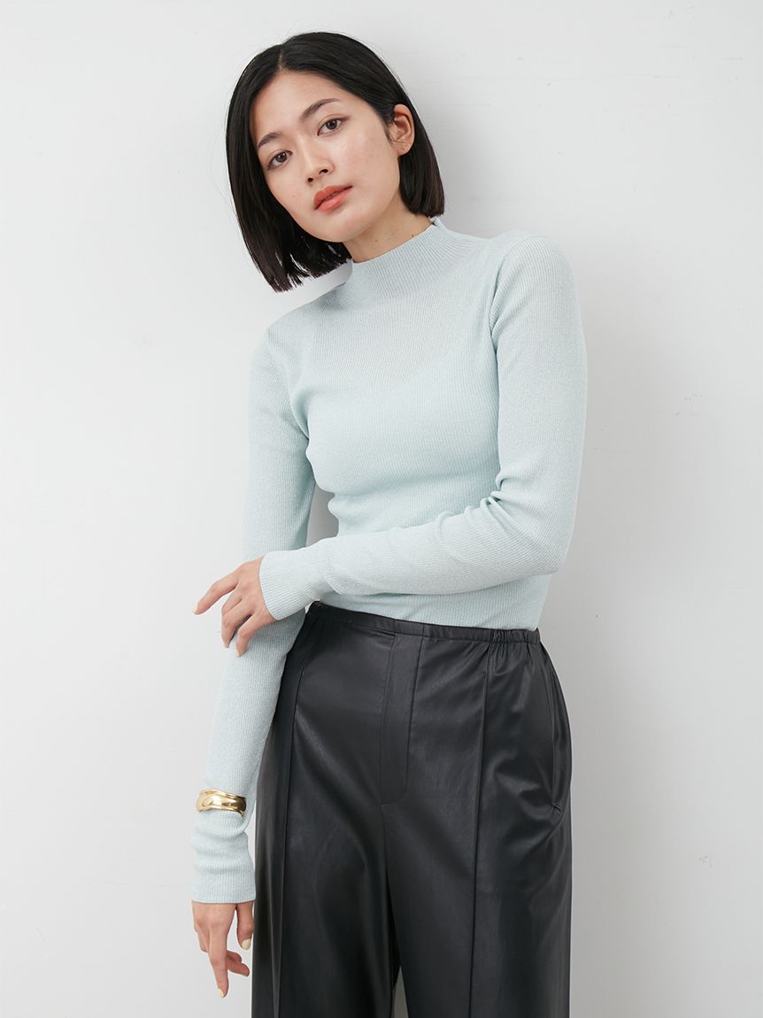 シアーラメハイネックニットプルオーバー(ニット)｜トップス｜Mila