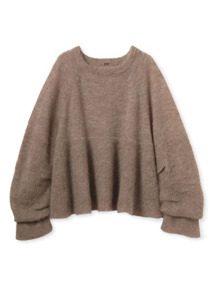 モヘア混タックスリーブペプラムニットプルオーバー(ニット)｜トップス