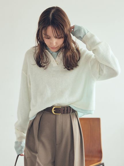 ぷぅ◡̈*♡様❤️☘️T16262☘️Mila Owen オーバーサイズニットPO ニット｜Mila Owen（ミラオーウェン）の通販サイト【公式】