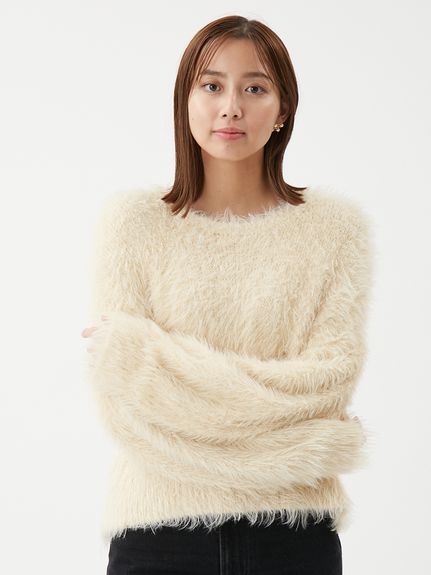 キラキラシャギーニット