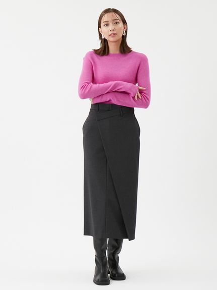 モヘヤ混ラメリブニットプルオーバー