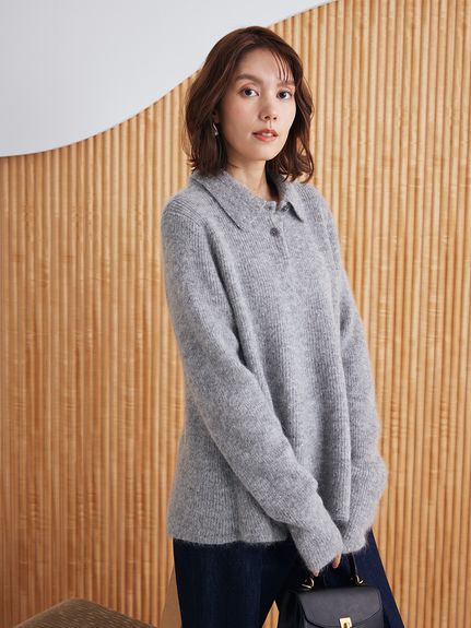 4WAYモヘヤラメペプラムニットプルオーバー