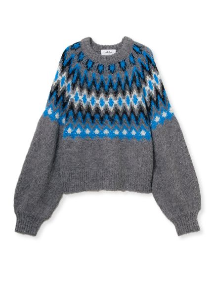 アルパカシャギーノルディックラメニット(GRY-F)