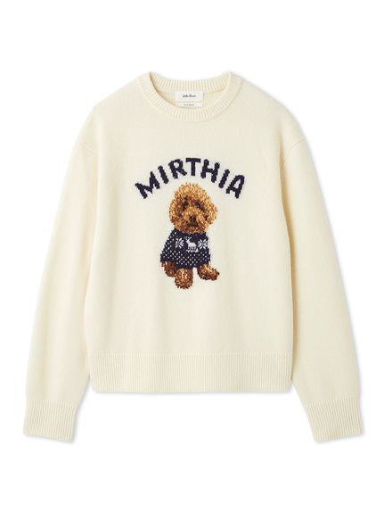 トイプードルクルーネックジャガードニット(WHT-F)