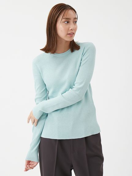 シアーラメクルーネックリブニット(ニット)｜トップス｜Mila Owen