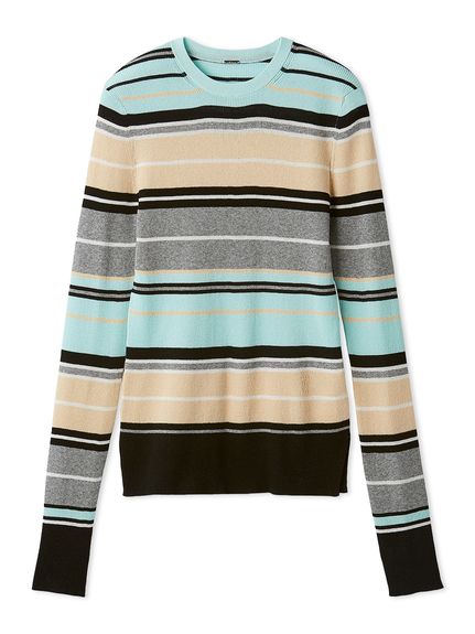 シアーラメクルーネックリブニット(ニット)｜トップス｜Mila Owen