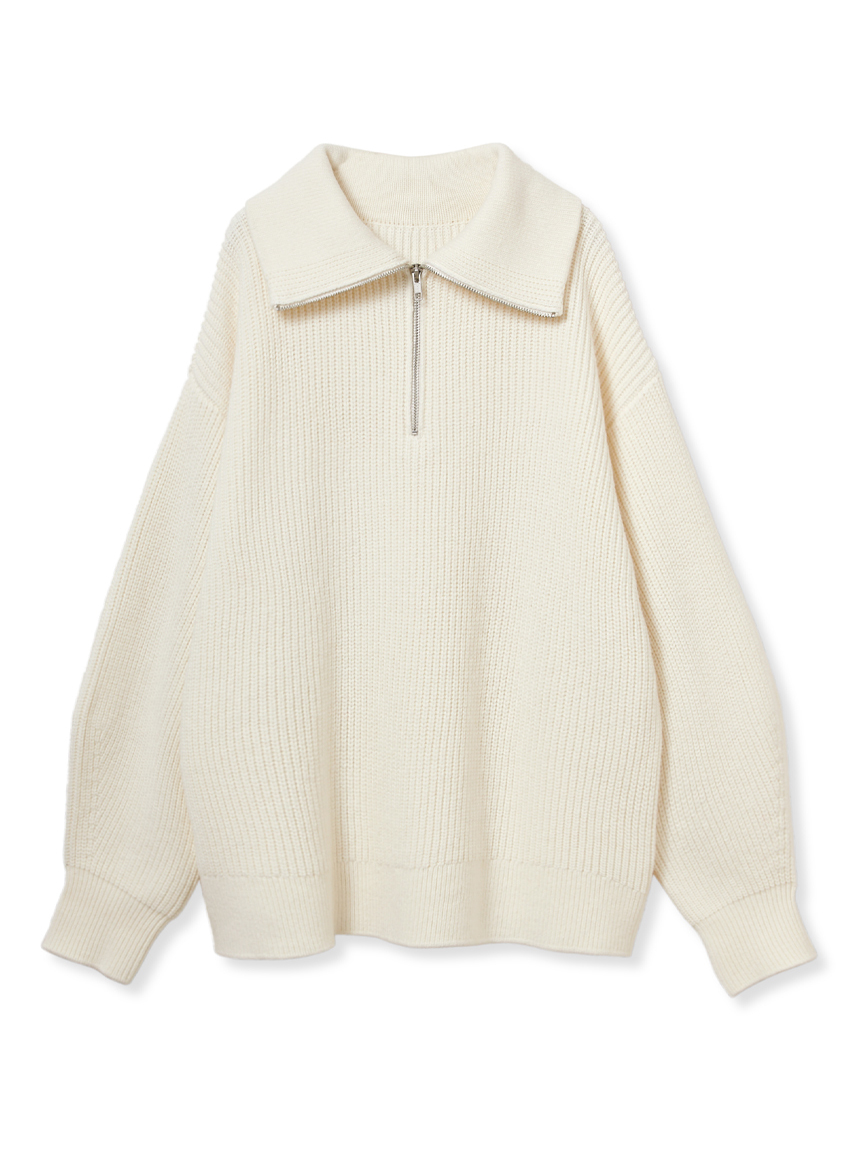 ミラオーウェン！ウールダスティーポルドーニット！井川遥 ポロ衿クロップド丈モヘアニットトップス(ニット)｜トップス｜Mila