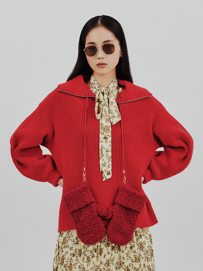 オフィシャルサイト・MASH STORE限定】衿付スキッパーニットプル