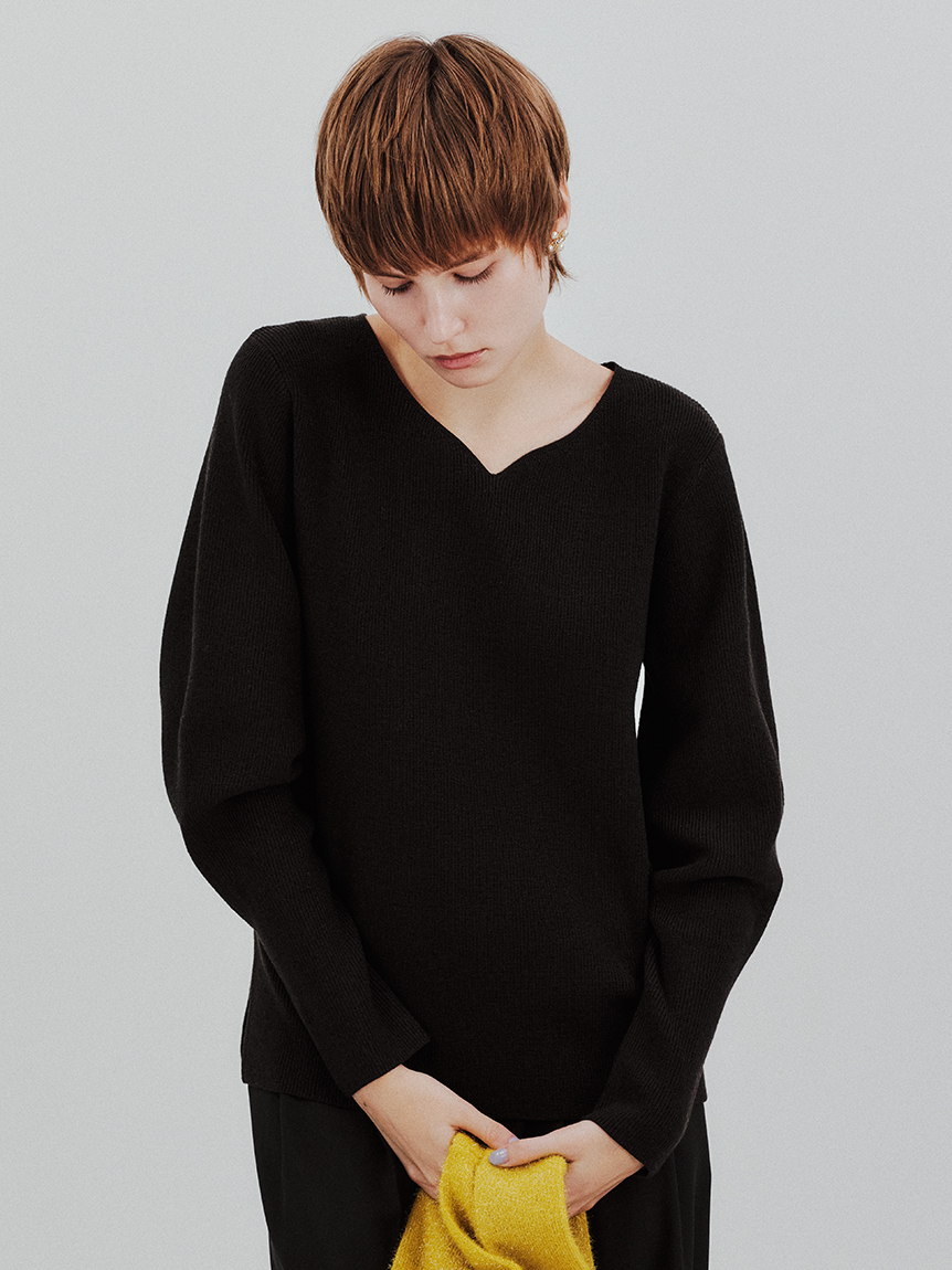 WEB限定】【ウォッシャブル】蓄熱デコルテニットプルオーバー(ニット