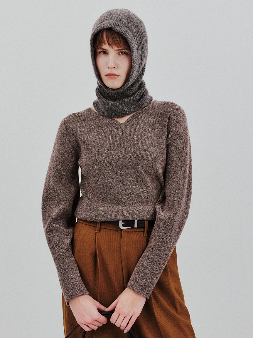 オフィシャルサイト・MASH STORE限定】蓄熱デコルテニットプルオーバー