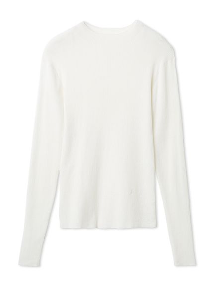 ハイネックハイゲージシアーリブニット(WHT-0)