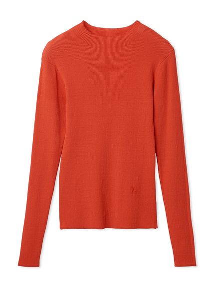 ハイネックハイゲージシアーリブニット(RED-0)